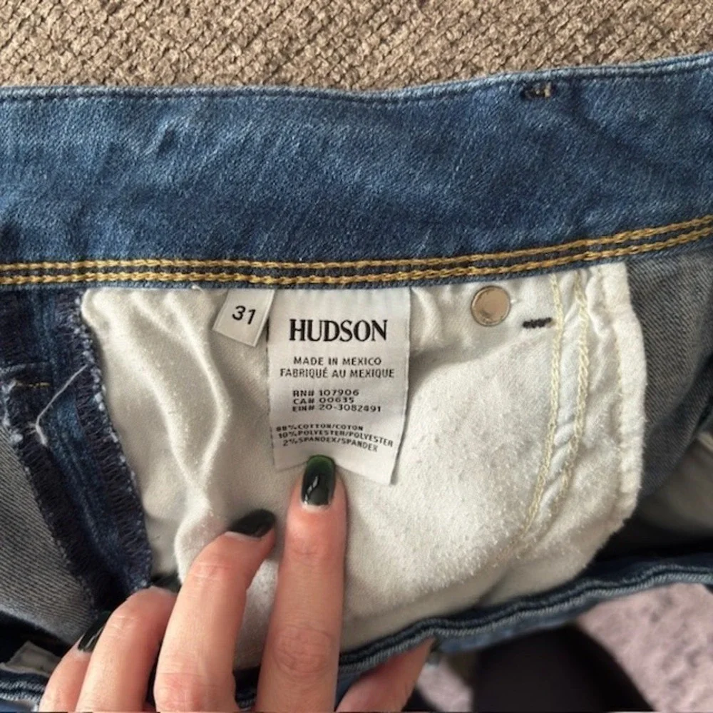 Hudson Collin Skinny Jeans Size 31 Blue Mid Rise Flap Pocket